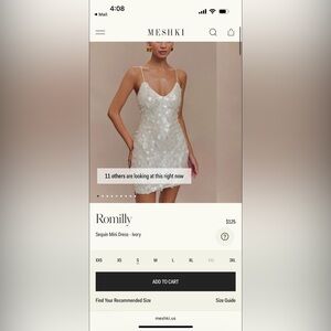 Meshki Romilly Sequin Mini Dress- Ivory